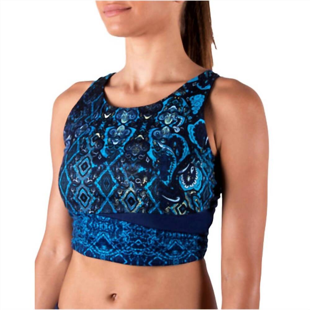 NEW GAIAM harlow crop top in midnight patchwork